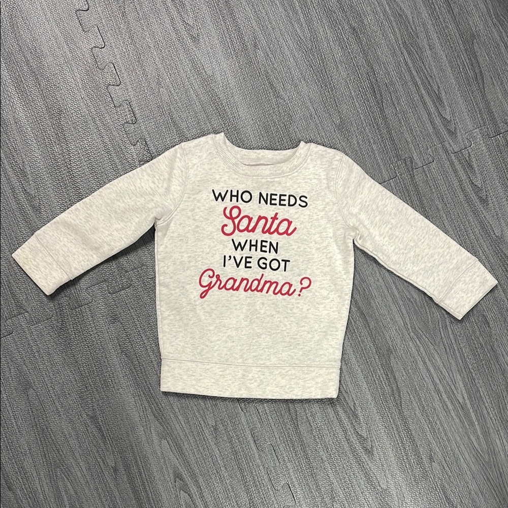 Gray Holiday Sweatshirt with Fun Graphic Print